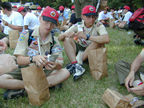 Service Corps members grab some lunch