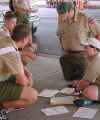 Arrowmen organizing paperwork