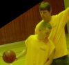 Two Arrowmen playing Basketball.