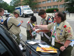 Contingent Leader issuing badges