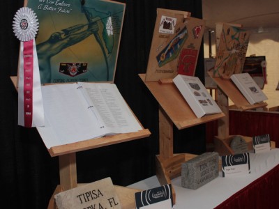 Lodge legacy displays at the Legacy Tent