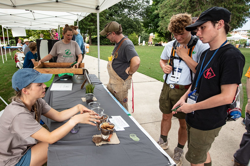 Scouts observe plant life